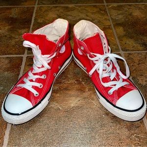*Barely Worn* Red Converse Chuck Taylor All Star High Tops - Retails $65